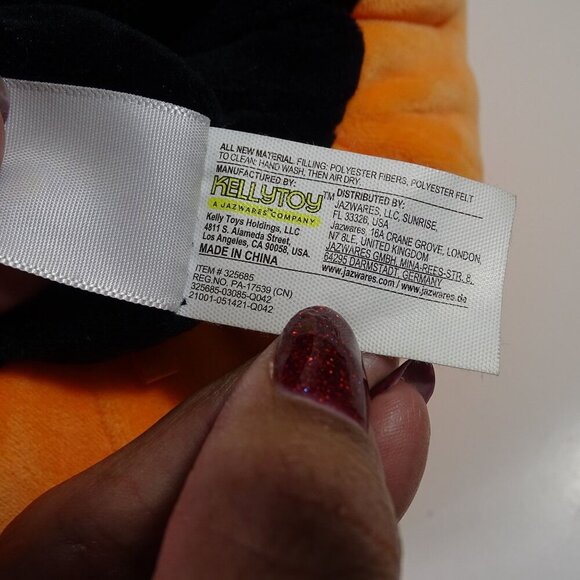 Kellytoy Flipamallows Reversible Halloween Pumpkin/Bat Plush Toy Orange Black - Picture 7 of 9